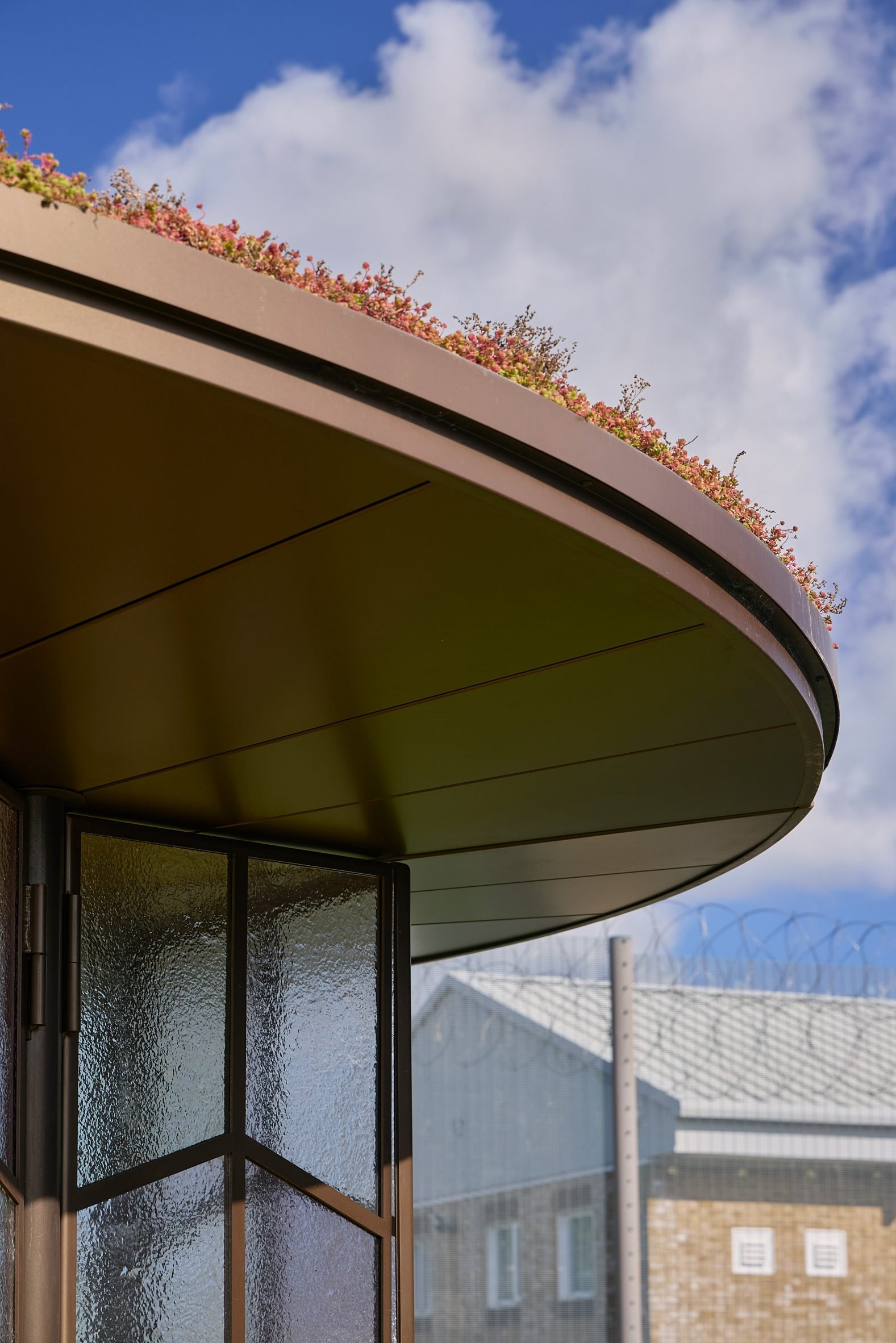 Circular roof with planting on top