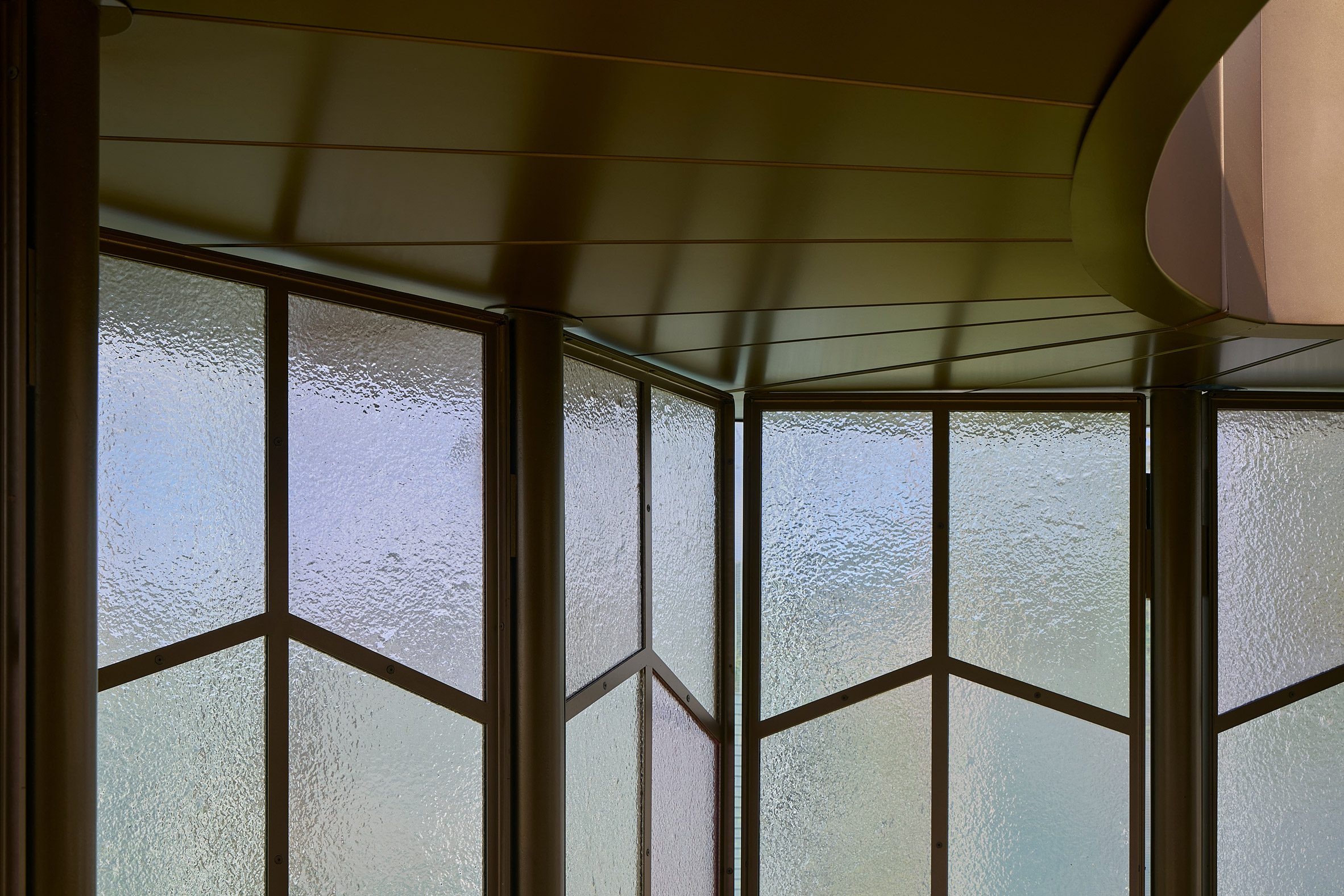 Close-up of glazed paritions